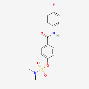 molecular formula C15H15FN2O4S B2691598 4-[(4-fluoroanilino)carbonyl]phenyl-N,N-dimethylsulfamate CAS No. 338396-24-0