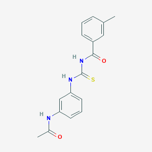 molecular formula C17H17N3O2S B269160 N-{[3-(acetylamino)phenyl]carbamothioyl}-3-methylbenzamide 