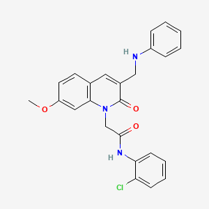 molecular formula C25H22ClN3O3 B2691608 2-[3-(anilinomethyl)-7-methoxy-2-oxoquinolin-1(2H)-yl]-N-(2-chlorophenyl)acetamide CAS No. 932469-48-2