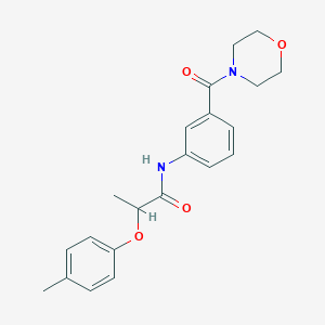 molecular formula C21H24N2O4 B269161 2-(4-methylphenoxy)-N-[3-(4-morpholinylcarbonyl)phenyl]propanamide 