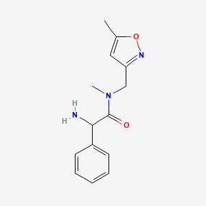 molecular formula C14H17N3O2 B2691621 2-amino-N-methyl-N-[(5-methyl-1,2-oxazol-3-yl)methyl]-2-phenylacetamide CAS No. 1218740-86-3