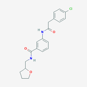 molecular formula C20H21ClN2O3 B269163 3-{[(4-chlorophenyl)acetyl]amino}-N-(tetrahydro-2-furanylmethyl)benzamide 