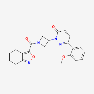 molecular formula C22H22N4O4 B2691633 6-(2-Methoxyphenyl)-2-[1-(4,5,6,7-tetrahydro-2,1-benzoxazole-3-carbonyl)azetidin-3-yl]pyridazin-3-one CAS No. 2380180-12-9
