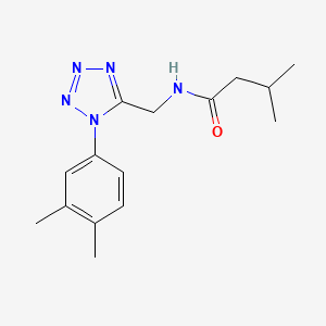 molecular formula C15H21N5O B2691638 N-((1-(3,4-dimethylphenyl)-1H-tetrazol-5-yl)methyl)-3-methylbutanamide CAS No. 920432-00-4