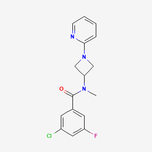 molecular formula C16H15ClFN3O B2691639 3-Chloro-5-fluoro-N-methyl-N-(1-pyridin-2-ylazetidin-3-yl)benzamide CAS No. 2415601-54-4
