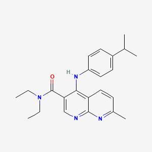 molecular formula C23H28N4O B2691642 N,N-diethyl-4-((4-isopropylphenyl)amino)-7-methyl-1,8-naphthyridine-3-carboxamide CAS No. 1251629-62-5