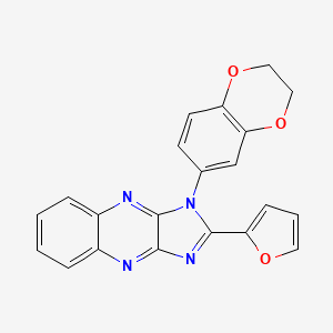 molecular formula C21H14N4O3 B2691653 1-(2,3-dihydro-1,4-benzodioxin-6-yl)-2-(furan-2-yl)-1H-imidazo[4,5-b]quinoxaline CAS No. 839699-85-3