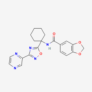 N-[1-(3-pyrazin-2-yl-1,2,4-oxadiazol-5-yl)cyclohexyl]-1,3-benzodioxole-5-carboxamide