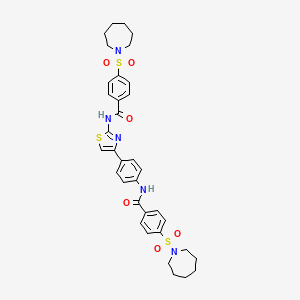 4-(azepan-1-ylsulfonyl)-N-(4-(4-(4-(azepan-1-ylsulfonyl)benzamido)phenyl)thiazol-2-yl)benzamide