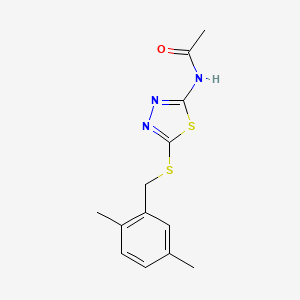 molecular formula C13H15N3OS2 B2691658 N-(5-((2,5-二甲基苯基)硫)-1,3,4-噻二唑-2-基)乙酰胺 CAS No. 868974-36-1