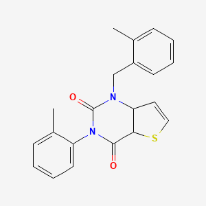 molecular formula C21H18N2O2S B2691659 3-(2-甲基苯基)-1-[(2-甲基苯基)甲基]-1H,2H,3H,4H-噻吩[3,2-d]嘧啶-2,4-二酮 CAS No. 1326848-11-6