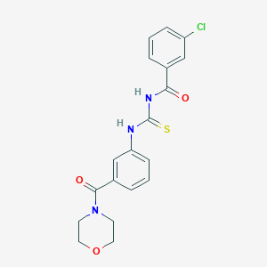 molecular formula C19H18ClN3O3S B269166 3-chloro-N-{[3-(morpholin-4-ylcarbonyl)phenyl]carbamothioyl}benzamide 