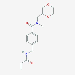 molecular formula C17H22N2O4 B2691660 N-(1,4-Dioxan-2-ylmethyl)-N-methyl-4-[(prop-2-enoylamino)methyl]benzamide CAS No. 2202284-67-9