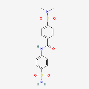 molecular formula C15H17N3O5S2 B2691670 4-(二甲基磺酰氨基)-N-(4-磺酰氨基苯基)苯甲酰胺 CAS No. 313372-94-0