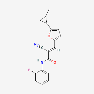 (E)-2-cyano-N-(2-fluorophenyl)-3-(5-(2-methylcyclopropyl)furan-2-yl)acrylamide