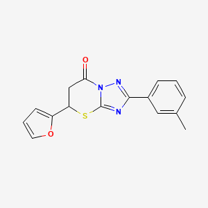 5-(furan-2-yl)-2-(m-tolyl)-5H-[1,2,4]triazolo[5,1-b][1,3]thiazin-7(6H)-one
