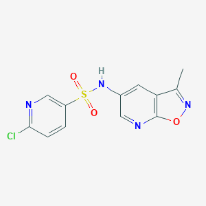 molecular formula C12H9ClN4O3S B2691679 6-chloro-N-{3-methyl-[1,2]oxazolo[5,4-b]pyridin-5-yl}pyridine-3-sulfonamide CAS No. 1376181-40-6