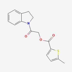 molecular formula C16H15NO3S B2691687 [2-(2,3-Dihydroindol-1-yl)-2-oxoethyl] 5-methylthiophene-2-carboxylate CAS No. 387855-80-3