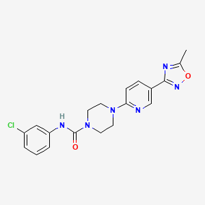 molecular formula C19H19ClN6O2 B2691691 N-(3-chlorophenyl)-4-(5-(5-methyl-1,2,4-oxadiazol-3-yl)pyridin-2-yl)piperazine-1-carboxamide CAS No. 1235108-92-5