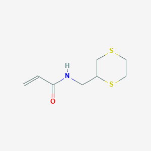 molecular formula C8H13NOS2 B2691696 N-(1,4-Dithian-2-ylmethyl)prop-2-enamide CAS No. 1602453-35-9