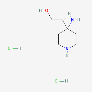 molecular formula C7H18Cl2N2O B2691697 2-(4-氨基哌嗪-4-基)乙醇；二盐酸盐 CAS No. 1312784-74-9