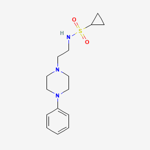 molecular formula C15H23N3O2S B2691700 N-(2-(4-phenylpiperazin-1-yl)ethyl)cyclopropanesulfonamide CAS No. 1211793-55-3