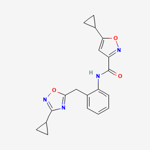 5-cyclopropyl-N-(2-((3-cyclopropyl-1,2,4-oxadiazol-5-yl)methyl)phenyl)isoxazole-3-carboxamide