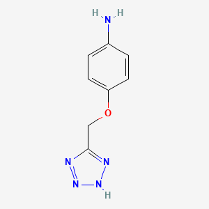 molecular formula C8H9N5O B2691720 4-(1H-1,2,3,4-噁唑-5-基甲氧基)苯胺 CAS No. 575474-47-4