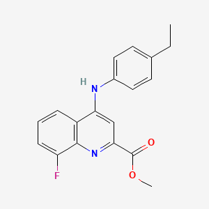 molecular formula C19H17FN2O2 B2691721 N-(3-ethylphenyl)-4-(4-methyl-3-oxo-3,4-dihydropyrido[2,3-b]pyrazin-2-yl)benzamide CAS No. 1207015-78-8