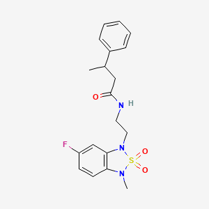 molecular formula C19H22FN3O3S B2691728 N-(2-(6-氟-3-甲基-2,2-二氧代苯并[c][1,2,5]噻二唑-1(3H)-基)乙基)-3-苯基丁酰胺 CAS No. 2034454-36-7