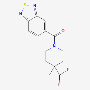 molecular formula C14H13F2N3OS B2691734 Benzo[c][1,2,5]thiadiazol-5-yl(1,1-difluoro-6-azaspiro[2.5]octan-6-yl)methanone CAS No. 2176069-14-8