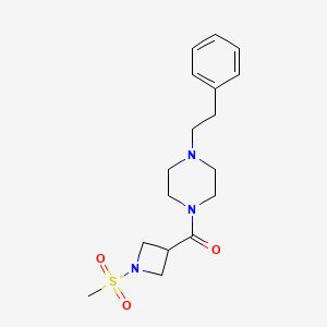 molecular formula C17H25N3O3S B2691739 (1-(Methylsulfonyl)azetidin-3-yl)(4-phenethylpiperazin-1-yl)methanone CAS No. 1428351-71-6