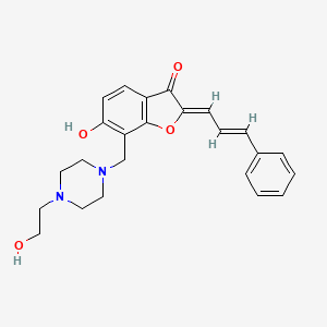 (Z)-6-hydroxy-7-((4-(2-hydroxyethyl)piperazin-1-yl)methyl)-2-((E)-3-phenylallylidene)benzofuran-3(2H)-one