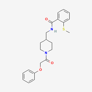 2-(methylthio)-N-((1-(2-phenoxyacetyl)piperidin-4-yl)methyl)benzamide