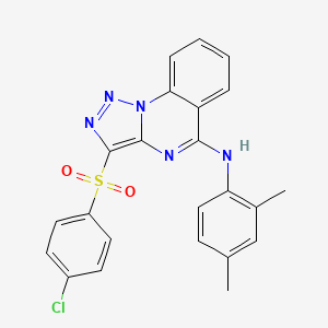 molecular formula C23H18ClN5O2S B2691750 3-[(4-chlorophenyl)sulfonyl]-N-(2,4-dimethylphenyl)[1,2,3]triazolo[1,5-a]quinazolin-5-amine CAS No. 866812-56-8
