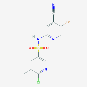 molecular formula C12H8BrClN4O2S B2691751 N-(5-bromo-4-cyanopyridin-2-yl)-6-chloro-5-methylpyridine-3-sulfonamide CAS No. 1797595-37-9