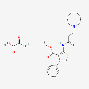 molecular formula C24H30N2O7S B2691755 Ethyl 2-(3-(azepan-1-yl)propanamido)-4-phenylthiophene-3-carboxylate oxalate CAS No. 313641-18-8