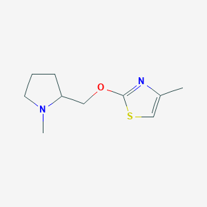 molecular formula C10H16N2OS B2691757 4-Methyl-2-[(1-methylpyrrolidin-2-yl)methoxy]-1,3-thiazole CAS No. 2201871-00-1
