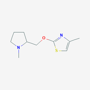 molecular formula C10H16N2OS B2691757 4-甲基-2-[(1-甲基吡咯啉-2-基)甲氧基]-1,3-噻唑 CAS No. 2201871-00-1