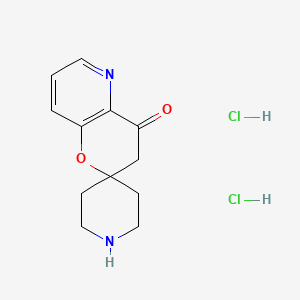 molecular formula C12H16Cl2N2O2 B2691776 3',4'-Dihydrospiro[piperidine-4,2'-pyrano[3,2-b]pyridine]-4'-one dihydrochloride CAS No. 1051383-44-8