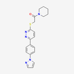1-Piperidin-1-yl-2-[6-(4-pyrazol-1-ylphenyl)pyridazin-3-yl]sulfanylethanone