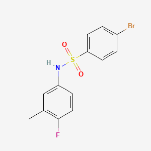 molecular formula C13H11BrFNO2S B2691780 4-溴-N-(4-氟-3-甲基苯基)苯甲酰胺 CAS No. 1485880-01-0