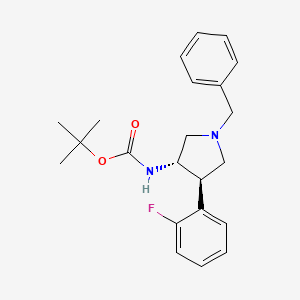 molecular formula C22H27FN2O2 B2691783 Tert-butyl N-[(3S,4R)-1-benzyl-4-(2-fluorophenyl)pyrrolidin-3-yl]carbamate CAS No. 1351345-15-7