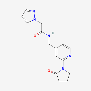N-((2-(2-oxopyrrolidin-1-yl)pyridin-4-yl)methyl)-2-(1H-pyrazol-1-yl)acetamide