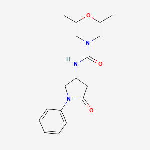 2,6-dimethyl-N-(5-oxo-1-phenylpyrrolidin-3-yl)morpholine-4-carboxamide