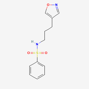 molecular formula C12H14N2O3S B2691787 N-(3-(isoxazol-4-yl)propyl)benzenesulfonamide CAS No. 2034427-50-2