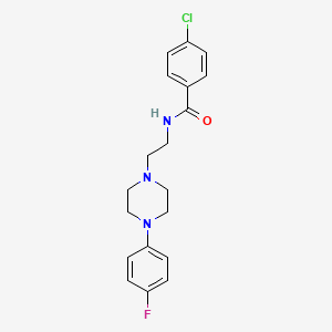 molecular formula C19H21ClFN3O B2691790 4-chloro-N-(2-(4-(4-fluorophenyl)piperazin-1-yl)ethyl)benzamide CAS No. 1049447-50-8