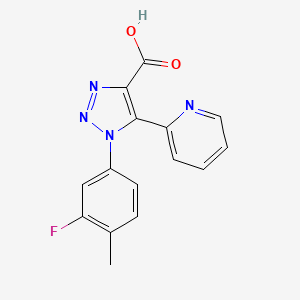 molecular formula C15H11FN4O2 B2691791 1-(3-fluoro-4-methylphenyl)-5-(pyridin-2-yl)-1H-1,2,3-triazole-4-carboxylic acid CAS No. 1326874-10-5