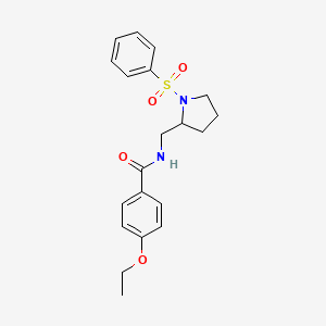 molecular formula C20H24N2O4S B2691792 4-ethoxy-N-((1-(phenylsulfonyl)pyrrolidin-2-yl)methyl)benzamide CAS No. 887861-54-3