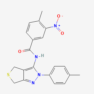 molecular formula C20H18N4O3S B2691795 4-methyl-3-nitro-N-(2-(p-tolyl)-4,6-dihydro-2H-thieno[3,4-c]pyrazol-3-yl)benzamide CAS No. 396722-01-3